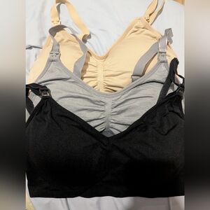 Motherhood Maternity Nursing Bra Set - Black, Gray, and Cream